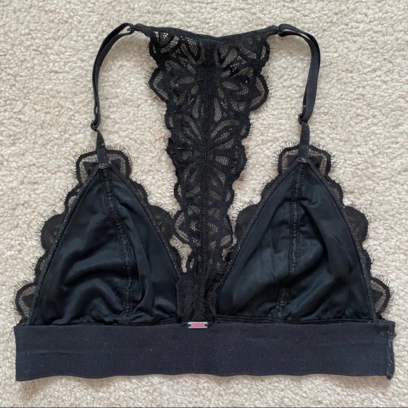 PINK Black Lace Racerback Bralette - Picture 2 of 3